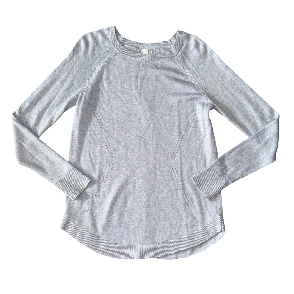 Lululemon Open Mind Open Heart Split Back Sweater Light‎ Blue Size 6